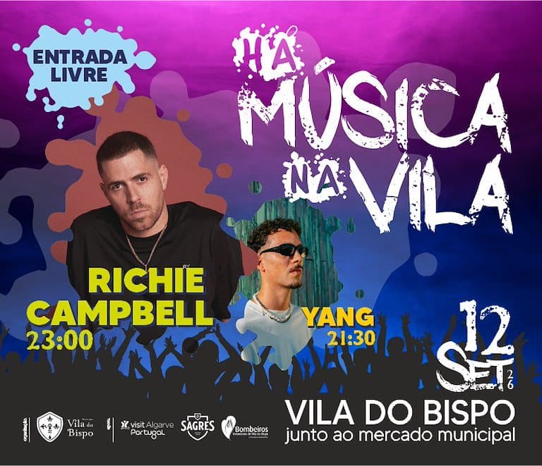 "Há Música na Vila" despede-se do verão com Richie Campbell e Yang
